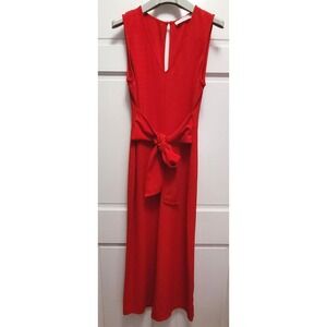 ASTR The Label Women's Sleeveless V-Neck Textured Crop Jumpsuit - Red - M